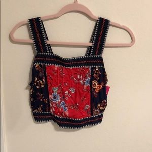Red, white, & blue crop top